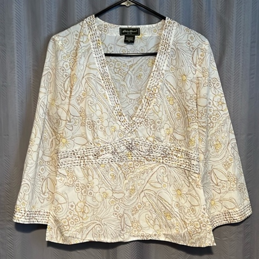 Eddie Bauer Floral V-Neck Top